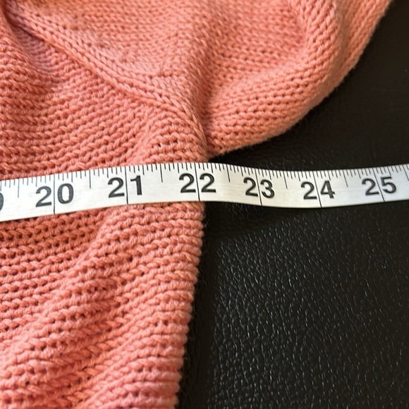 WOODEN SHIPS Scoopneck Peach Open Knit Button Side Sweater Long Sleeve Sz M/L - Picture 9 of 10